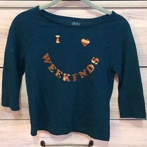 ❤4/20❤Gymboree "I ❤ Weekends' Green Tee